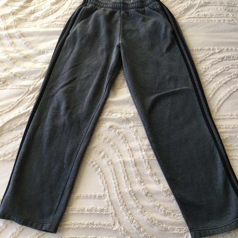 Gray Sweatpants with Side Stripes